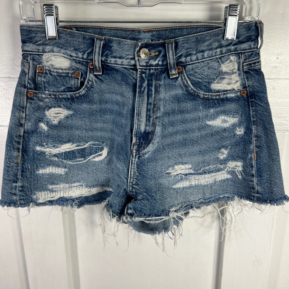 American Eagle Outfitters Distressed Denim Cutoff‎ Jean Shorts Blue Size 2